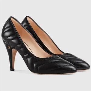 Gucci Matelasse Charlotte Quilted double GG
logo heels RETAIL 995